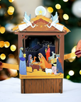 ALLJOY.3D pop up. Christmas card. The Holly Family. XPT005