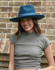 Crushable Wool Felt Teardrop Fedora Hat - Style Oakley
