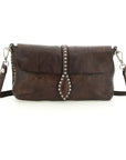 ARTEMISIA Clutch Bag, Leather, Brown X0007 C1501