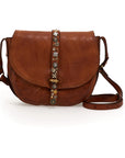 LINDA. Crossbody Leather bag. Cognac X1253 C1502