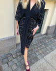 Juno Silk Dress - Vintage Sparkling Black S/M