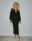 Juno Silk Dress - Vintage Sparkling Black S/M