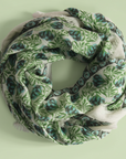 LES BELLES VAGABODES. Vert Green Poem Wool Square