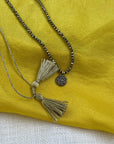 Black diamond and Pyrite necklace - Mulan Pyrite