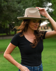 Crushable Wool Felt Teardrop Fedora Hat - Style Oakley