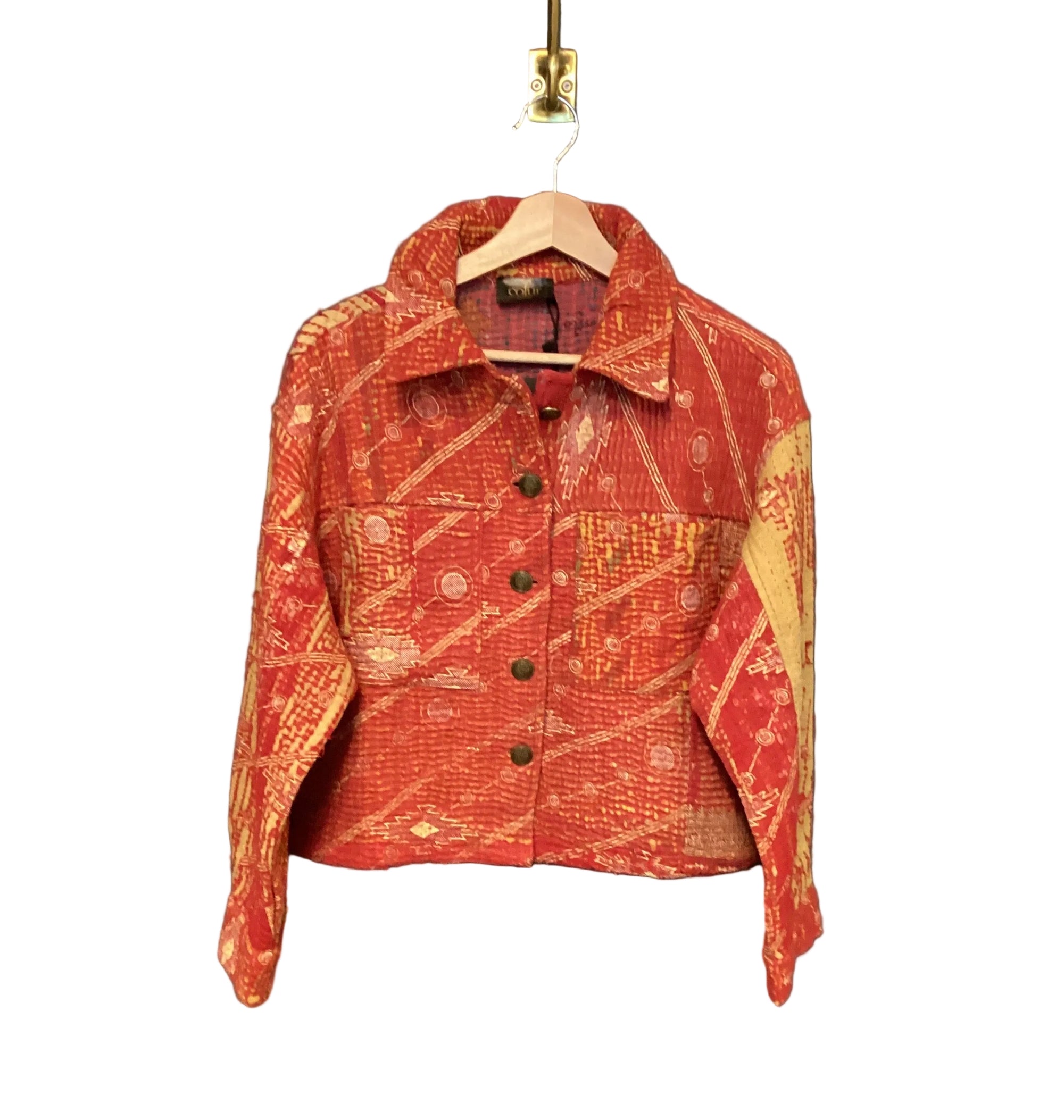 Kantha Jacket with front pockets.- No.109 One Size