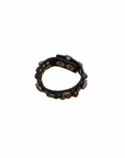 Bracelet. Leather+ stud+ red triangular rhinestones. Color: Grey. X2867 C0501.