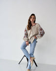 UKR. Embroidered Blouse Gorgani Beige