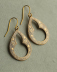 Victorian Gold and White Hoop Earrings