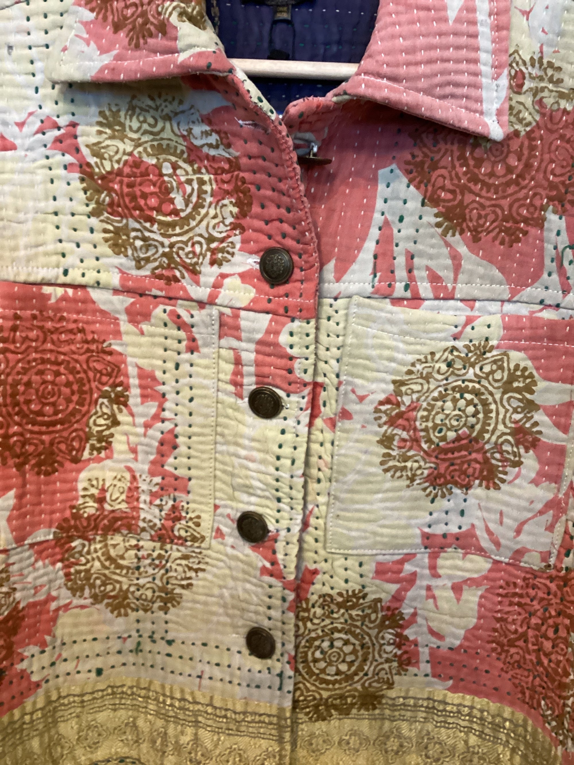 Kantha Jacket with front pockets.- No.110 One Size