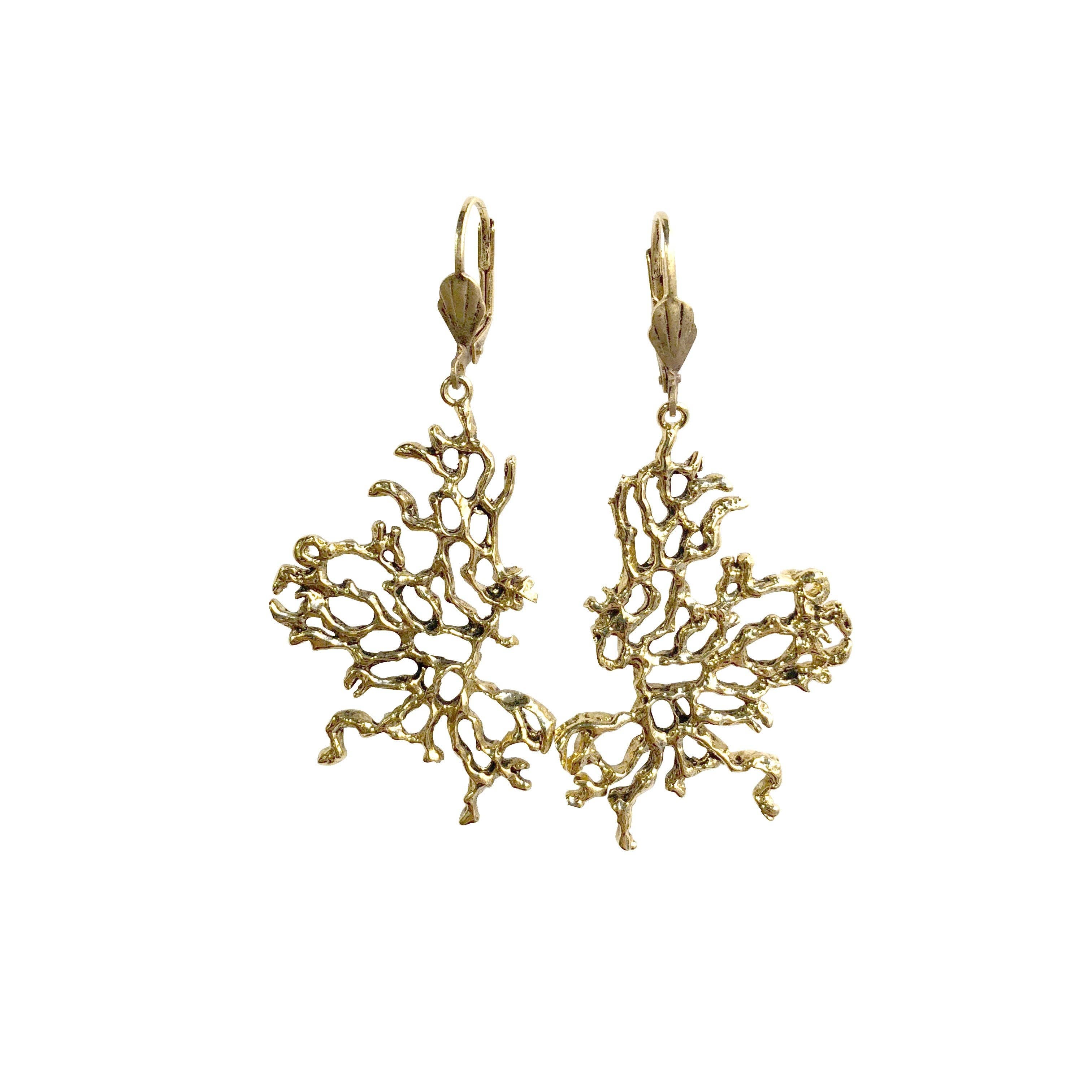 Stainless Gold Golden Coral Earrings