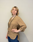 THING-dk. Linen Shirt. (7240).Color: Mocca.