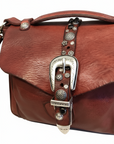 PORZIA Crossbody. Cow Leather. Strass/Fiori. Burgundy X2876 C4036.
