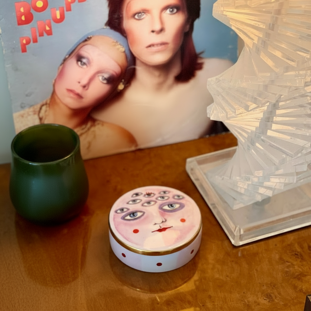 Spitfire Girl. Moon Pie Ceramic Trinket Box