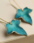 Peacock Ivy Leaf Earrings