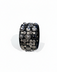Bracelet. Flowers+studs + Strass. Color: Black. X2876 C0001