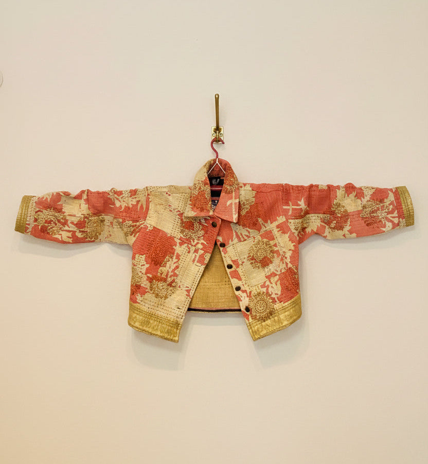 Kantha Jacket with front pockets.- No.110 One Size