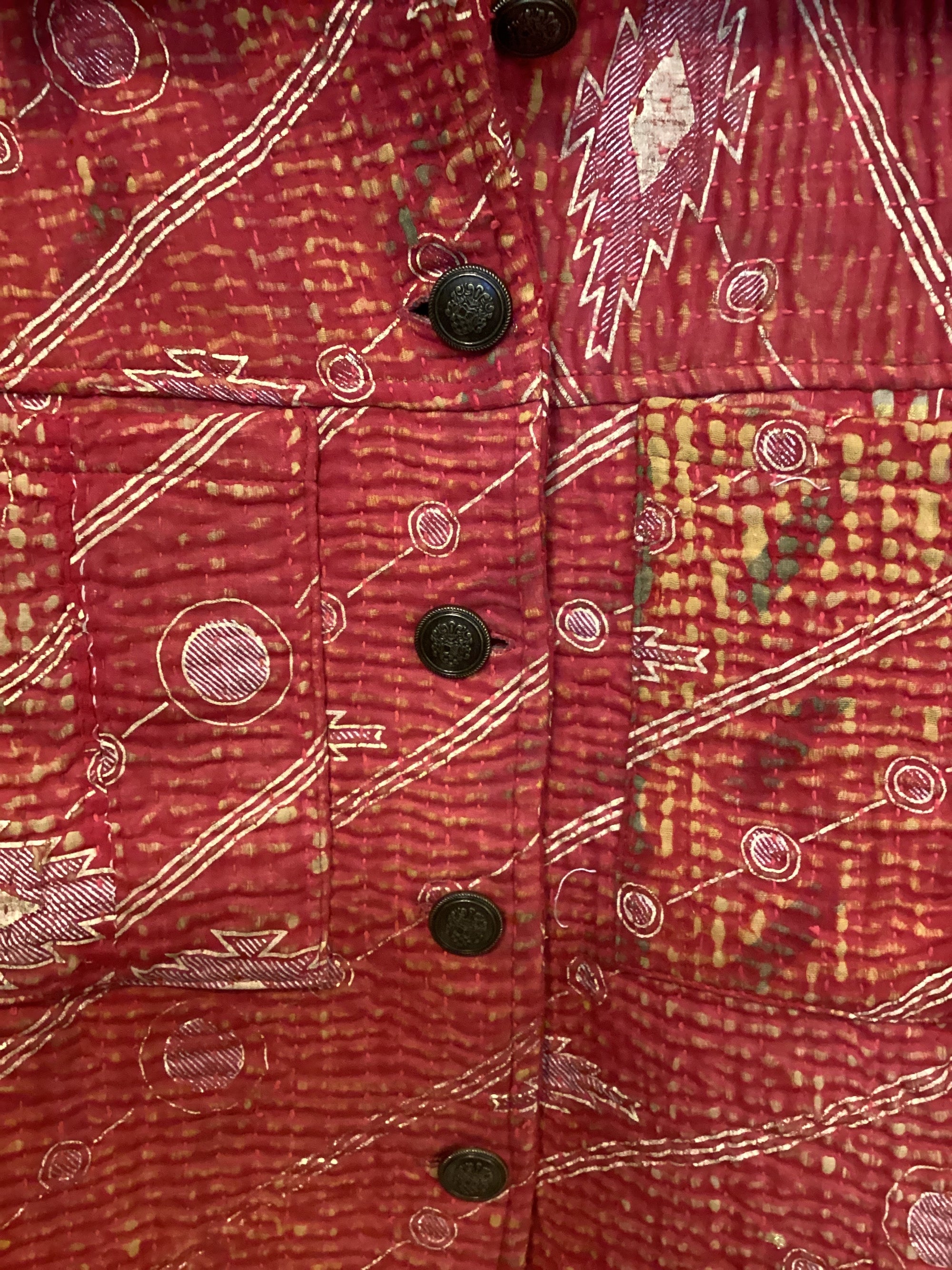 Kantha Jacket with front pockets.- No.109 One Size
