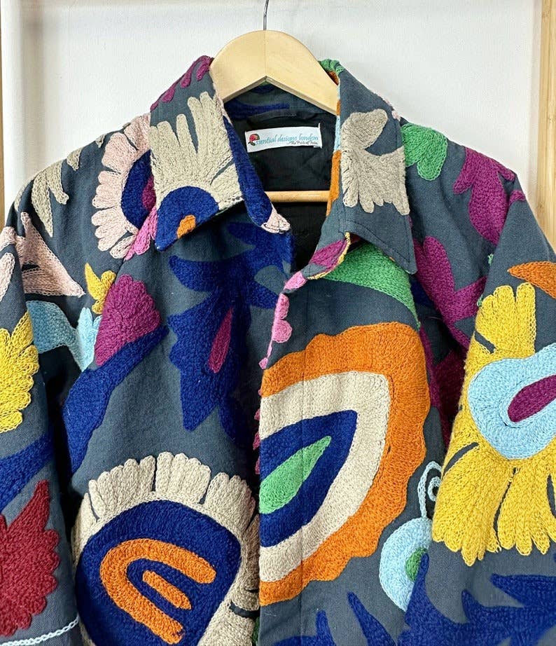 Suzani Jacket. Hand Embroidered. Essential Designs London