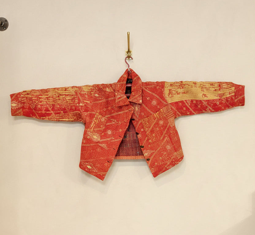 Kantha Jacket with front pockets.- No.109 One Size