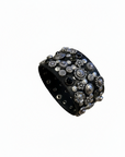 Bracelet. Flowers+studs + Strass. Color: Black. X2876 C0001