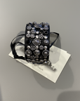 Bracelet. Flowers+studs + Strass. Color: Black. X2876 C0001