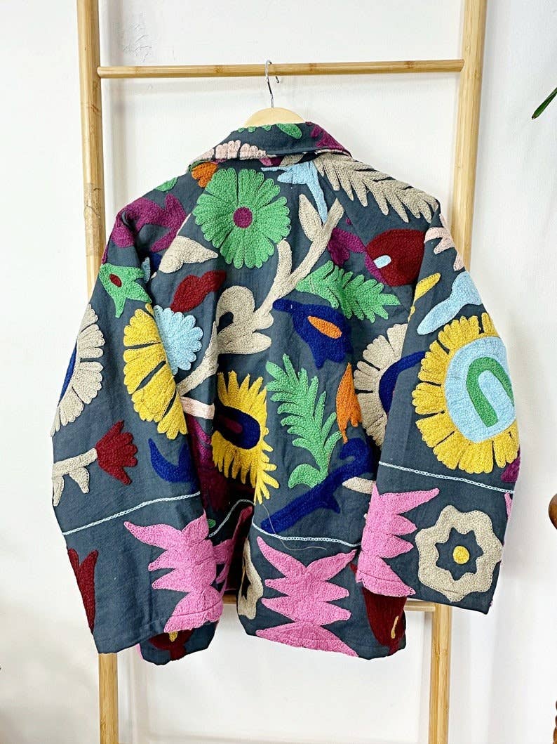 Suzani Jacket. Hand Embroidered. Essential Designs London