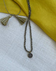 Black diamond and Pyrite necklace - Mulan Pyrite