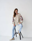 UKR. Embroidered Blouse Gorgani Beige