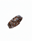 Bracelet. Leather+ Stud +Strass. Color: Cognac. X2876 C1502 .