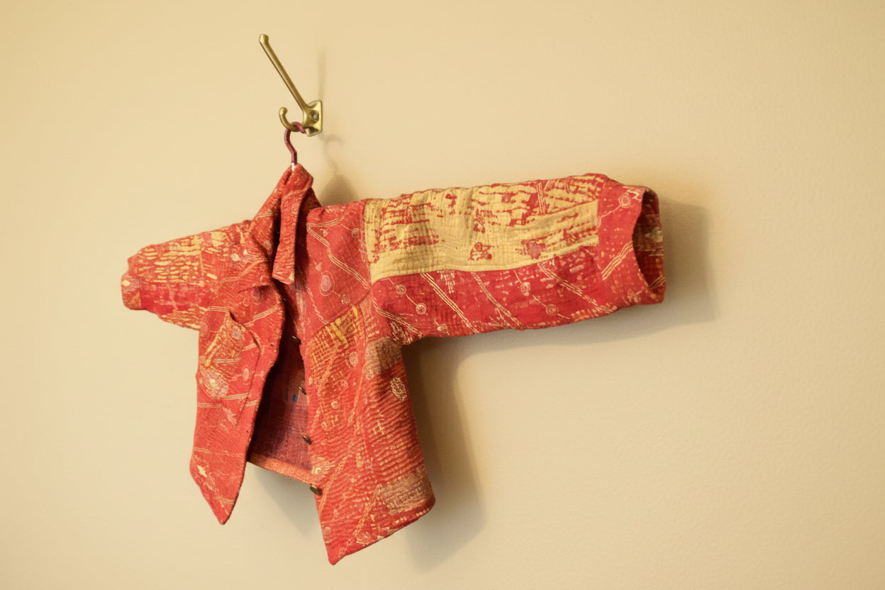 Kantha Jacket with front pockets.- No.109 One Size
