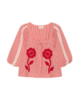 Abelone Top - Red Flower