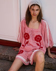 Abelone Top - Red Flower