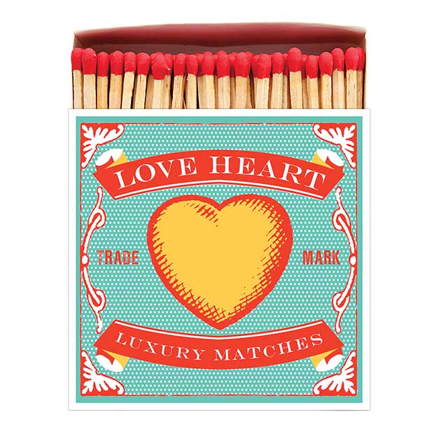 Archivist Square Matchbox - Love Heart