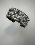 Bracelet. Leather+ stud+ flowers rhinestones.Color: Grey. X2876 C0501