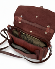 PORZIA Crossbody. Cow Leather. Strass/Fiori. Burgundy X2876 C4036.