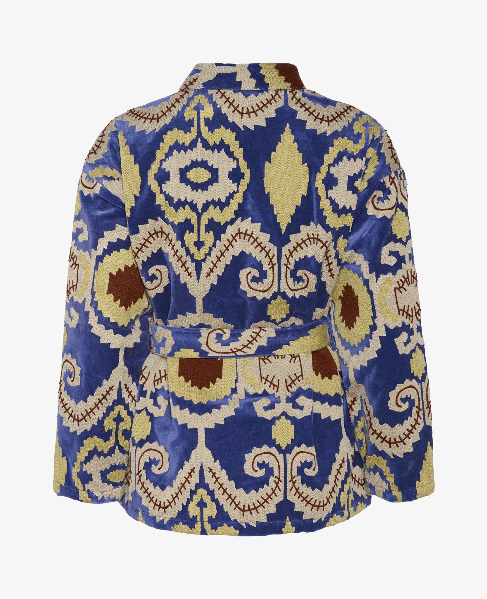 Benola Velvet Suzani Jacket - Victorian Blue, One-size