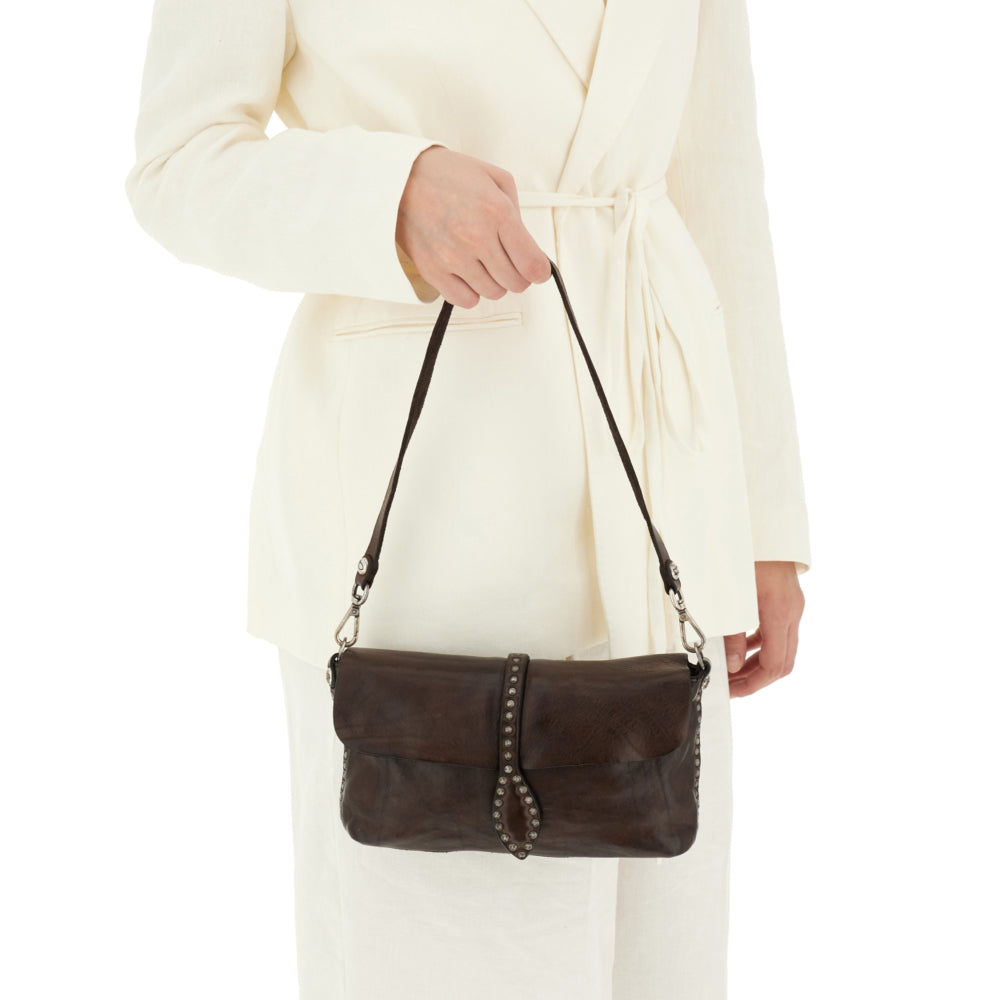 ARTEMISIA Clutch Bag, Leather, Brown X0007 C1501