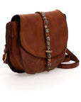 LINDA. Crossbody Leather bag. Cognac X1253 C1502