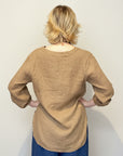 THING-dk. Linen Shirt. (7240).Color: Mocca.