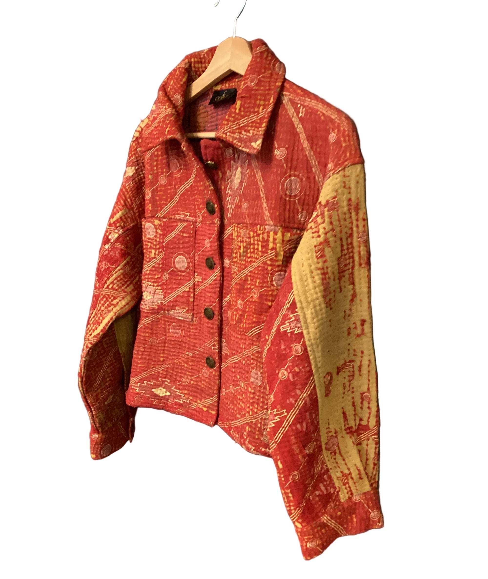 Kantha Jacket with front pockets.- No.109 One Size