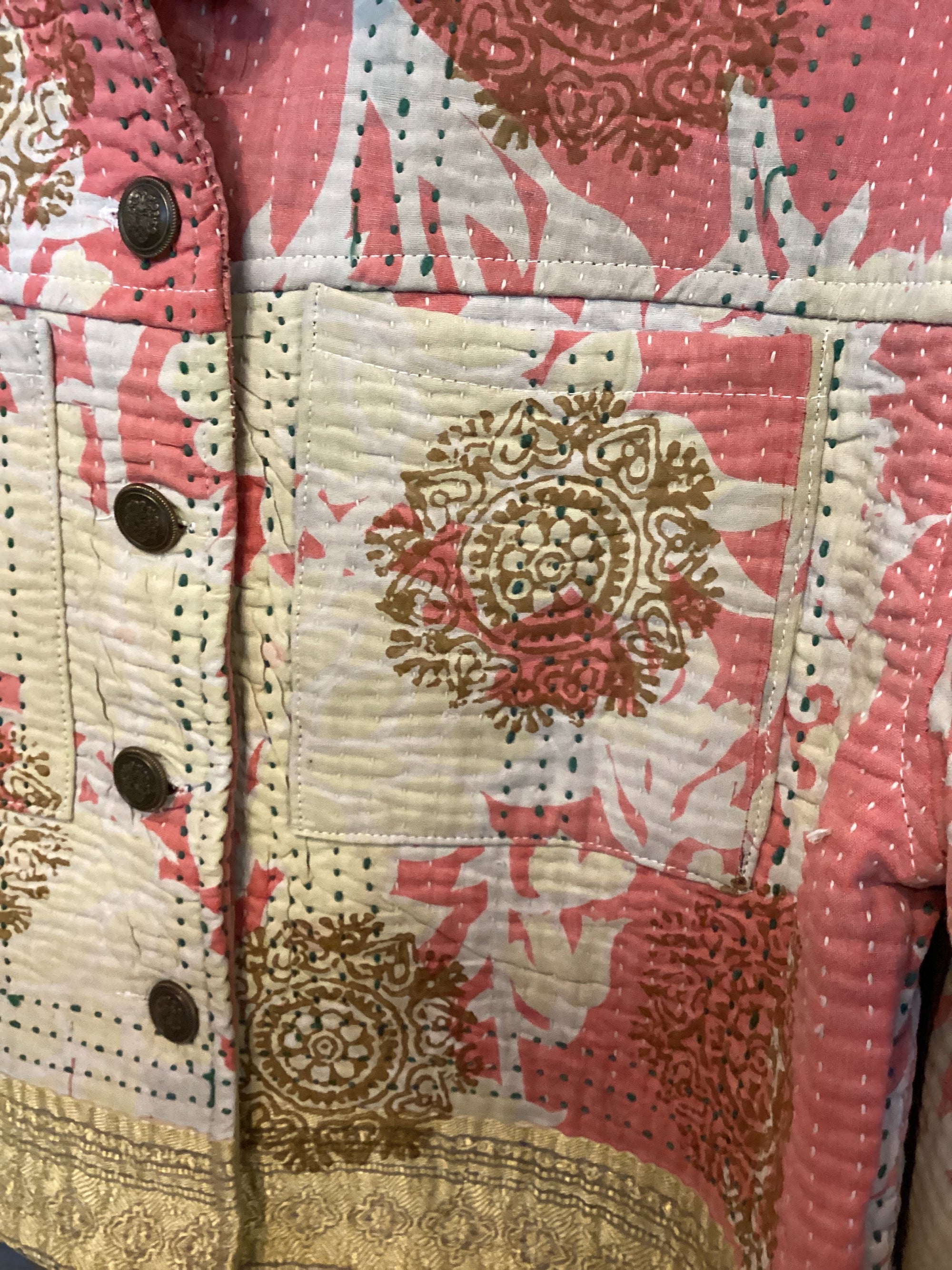 Kantha Jacket with front pockets.- No.110 One Size