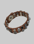 Bracelet. Leather+ Stud +Strass. Color: Cognac. X2876 C1502 .