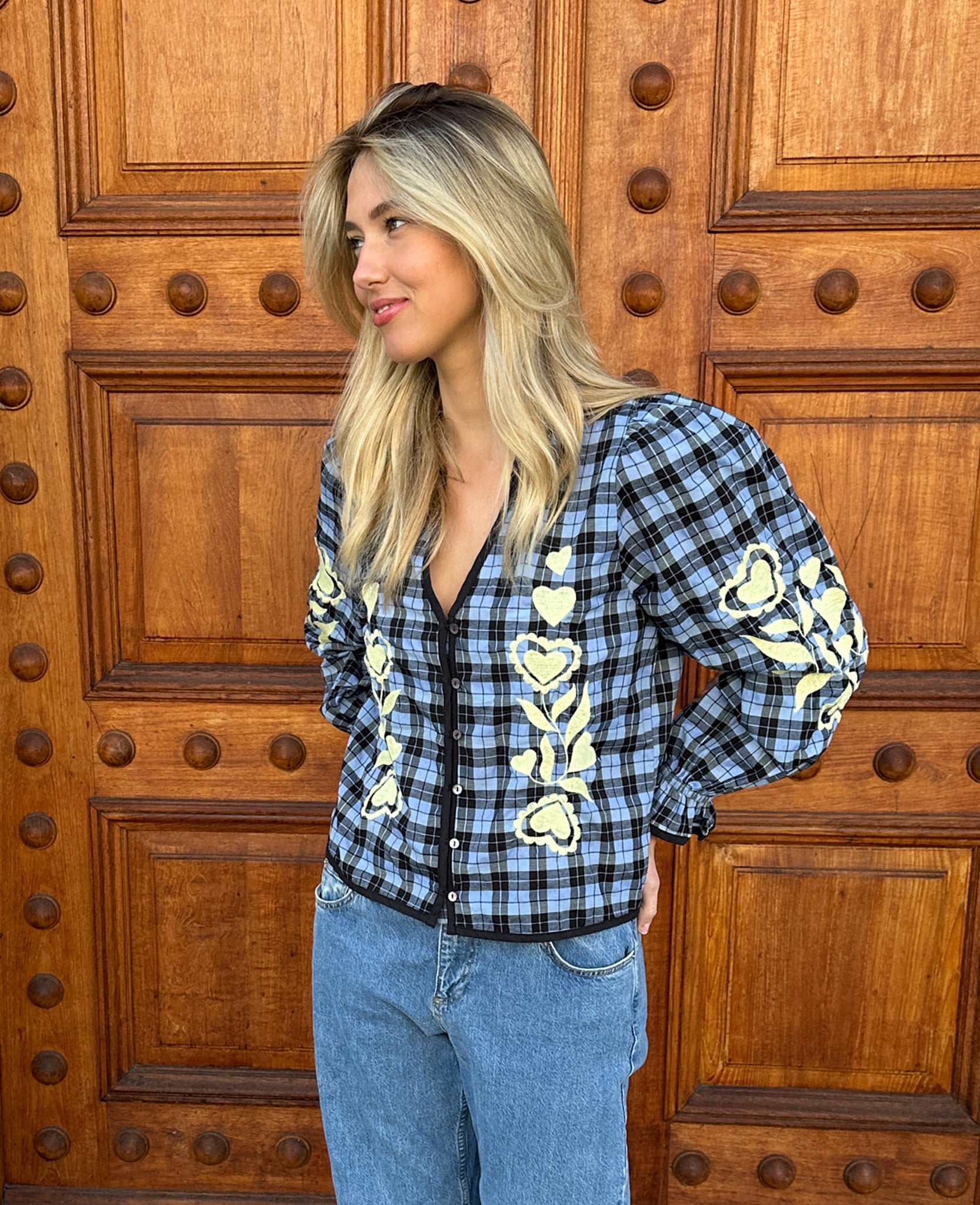 Fran Top, Blue Checks