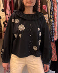Mildred Shirt, Black Organic Cotton - ONESIZE