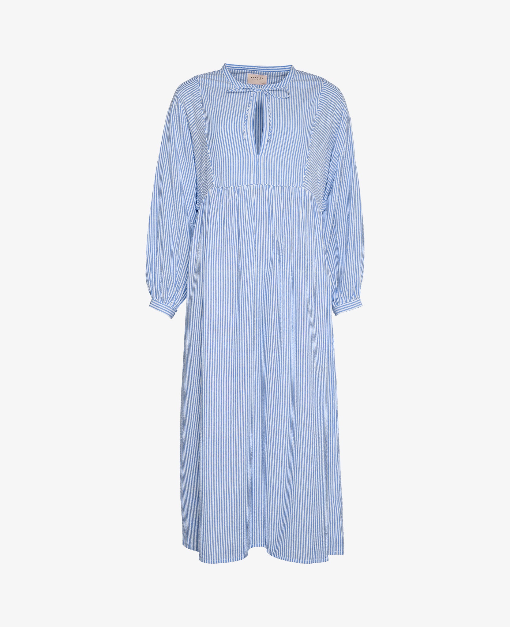 Vera Leftover Cotton Dress, Light Blue &amp; White One-Size