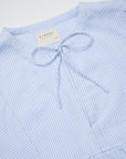 Vera Leftover Cotton Dress, Light Blue & White One-Size