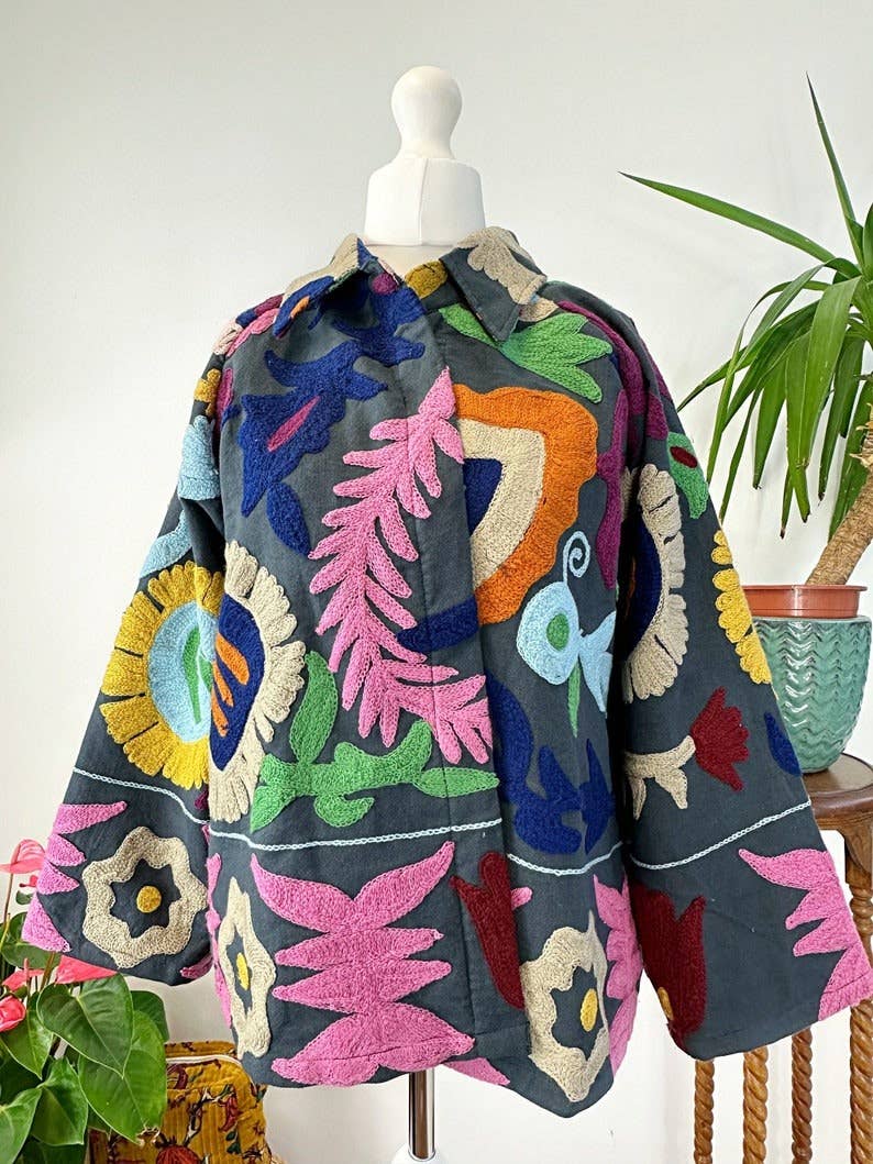 Suzani Jacket. Hand Embroidered. Essential Designs London