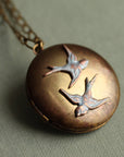 Antique Swallow Bird Locket