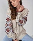 UKR. Embroidered Blouse Gorgani Beige